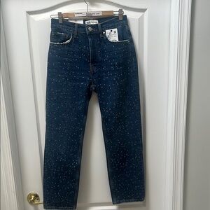 *NWT* Zara Straight Jeans with Crystals